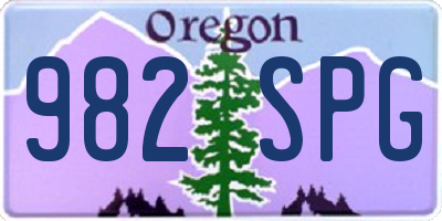 OR license plate 982SPG