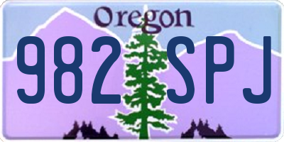 OR license plate 982SPJ