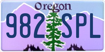 OR license plate 982SPL