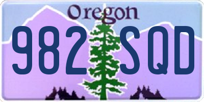 OR license plate 982SQD