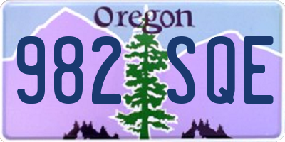 OR license plate 982SQE