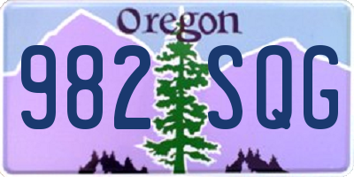 OR license plate 982SQG