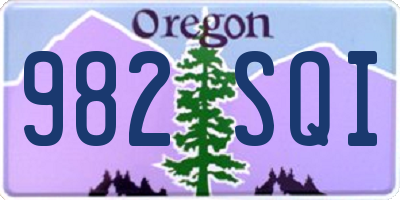 OR license plate 982SQI