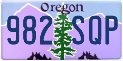OR license plate 982SQP
