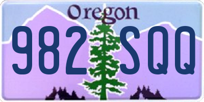 OR license plate 982SQQ