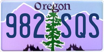 OR license plate 982SQS