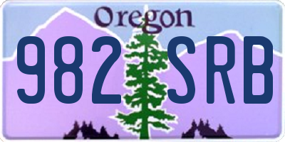 OR license plate 982SRB