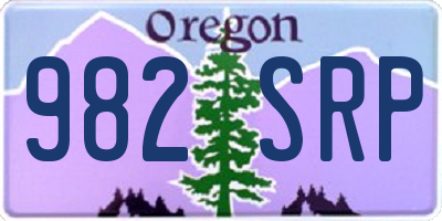 OR license plate 982SRP