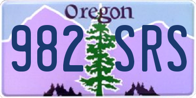OR license plate 982SRS