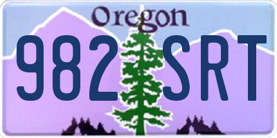 OR license plate 982SRT