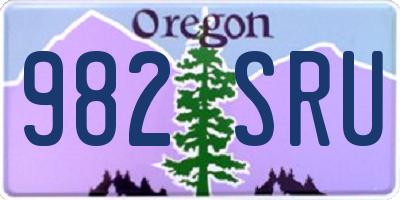 OR license plate 982SRU