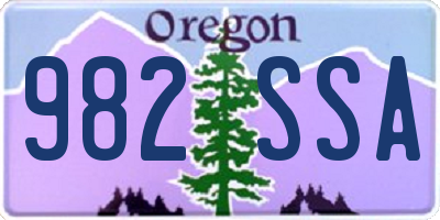 OR license plate 982SSA