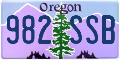 OR license plate 982SSB