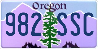 OR license plate 982SSC