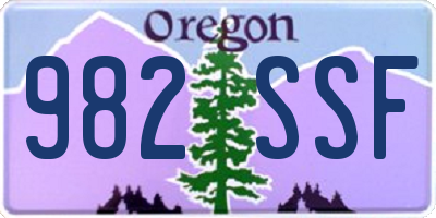 OR license plate 982SSF