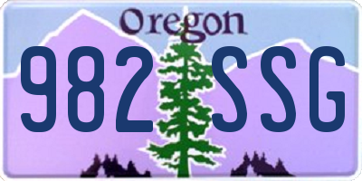 OR license plate 982SSG