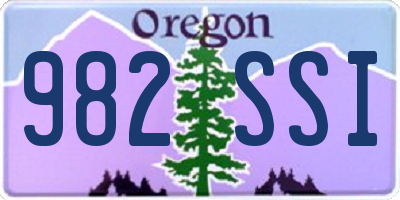 OR license plate 982SSI
