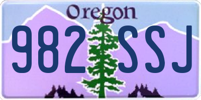 OR license plate 982SSJ