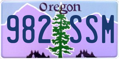 OR license plate 982SSM