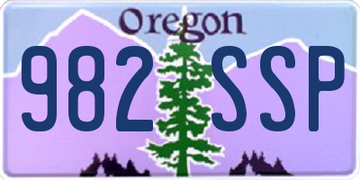 OR license plate 982SSP
