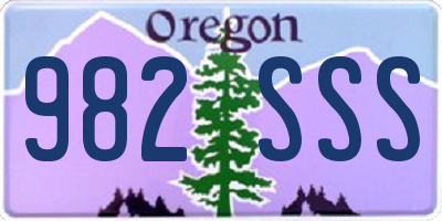 OR license plate 982SSS