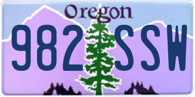 OR license plate 982SSW