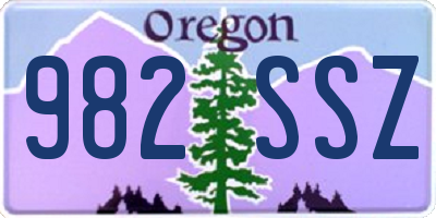 OR license plate 982SSZ
