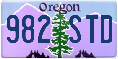 OR license plate 982STD