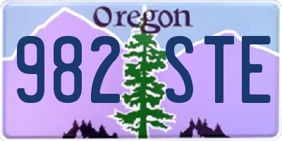 OR license plate 982STE