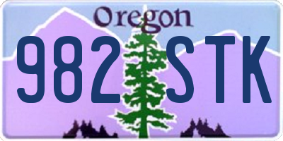 OR license plate 982STK
