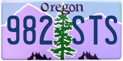 OR license plate 982STS
