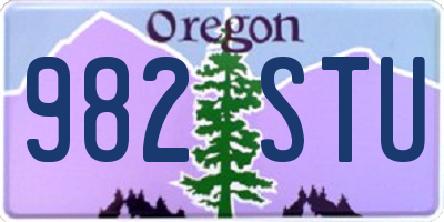 OR license plate 982STU