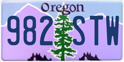 OR license plate 982STW