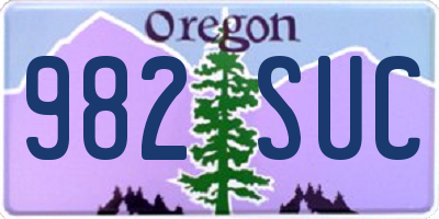 OR license plate 982SUC