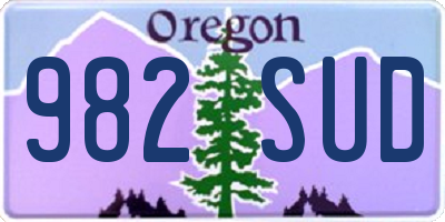 OR license plate 982SUD