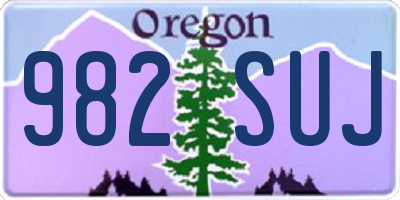 OR license plate 982SUJ