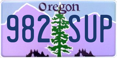 OR license plate 982SUP
