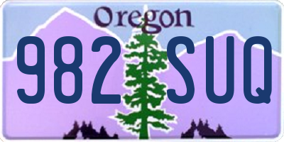 OR license plate 982SUQ