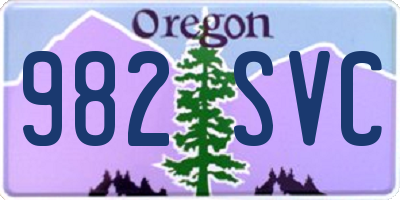 OR license plate 982SVC