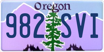 OR license plate 982SVI