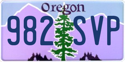 OR license plate 982SVP