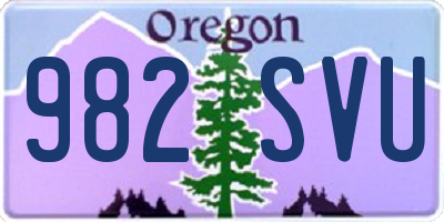 OR license plate 982SVU