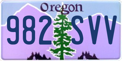 OR license plate 982SVV