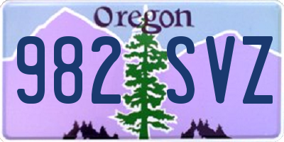 OR license plate 982SVZ