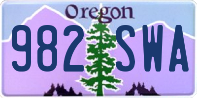 OR license plate 982SWA