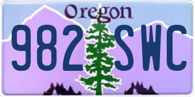 OR license plate 982SWC