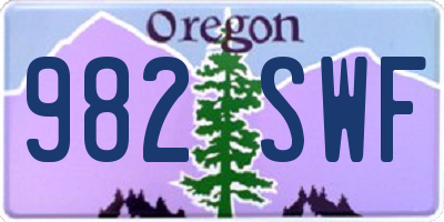 OR license plate 982SWF