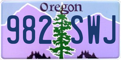 OR license plate 982SWJ