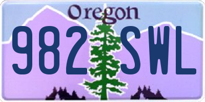 OR license plate 982SWL