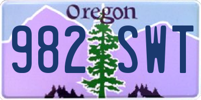 OR license plate 982SWT